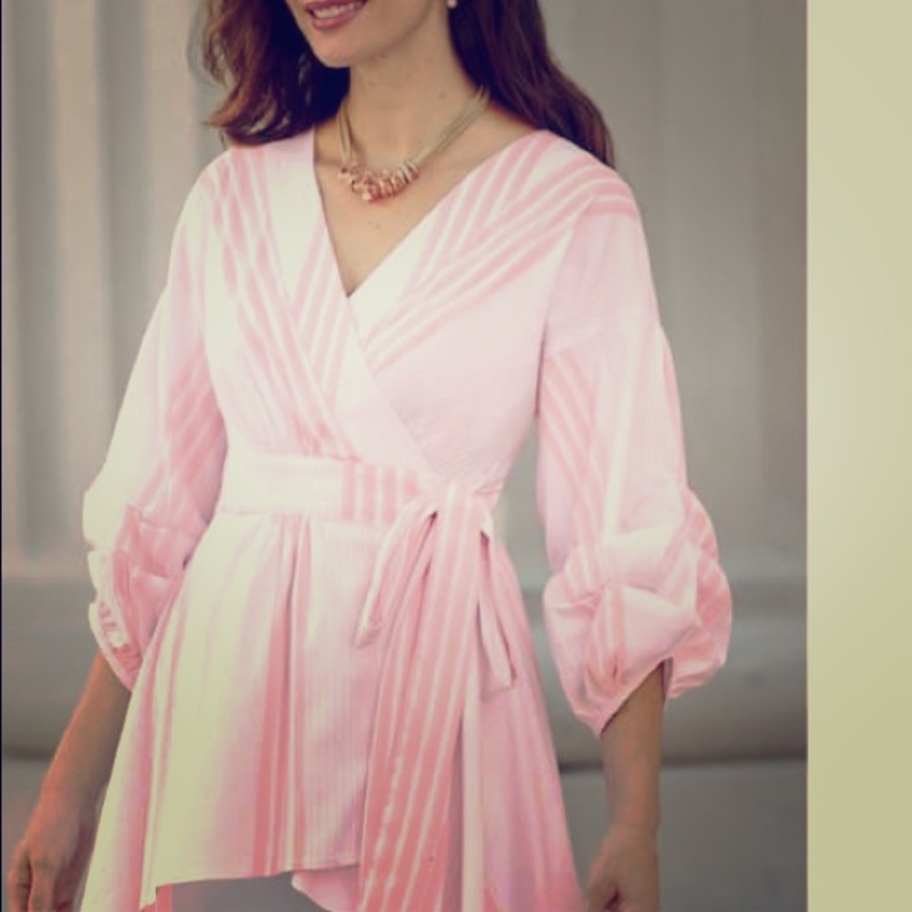 New Monroe and Main pink and white blouse XL